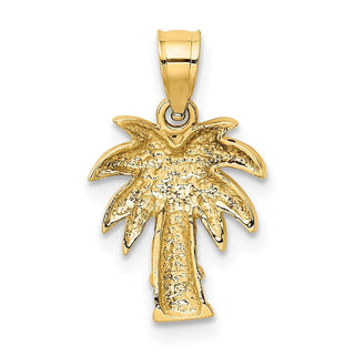 14k Yellow Gold Palm Tree Pendant K4912
