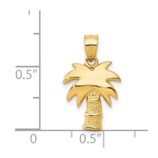 14k Yellow Gold Palm Tree Pendant K4912