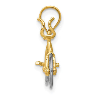 14k Yellow and White Gold Moveable Bicycle Pendant