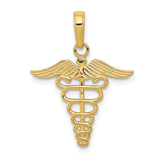 14k Yellow Gold Caduceus Pendant K4935