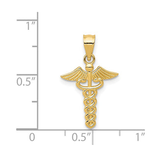 14k Yellow Gold Caduceus Medical Pendant