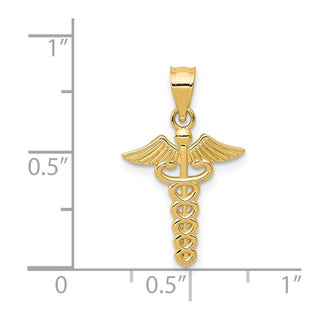 14k Yellow Gold Caduceus Medical Pendant