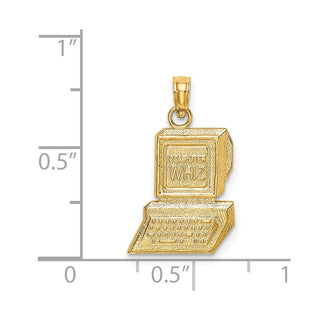 14k Yellow Gold COMPUTER WHIZ Pendant