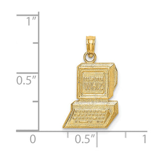 14k Yellow Gold COMPUTER WHIZ Charm