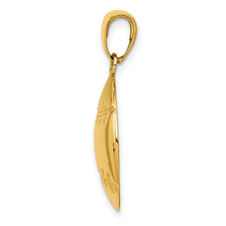 14k Yellow Gold Diamond-Cut Baseball Pendant