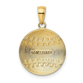 14k Yellow Gold Diamond-Cut Baseball Pendant