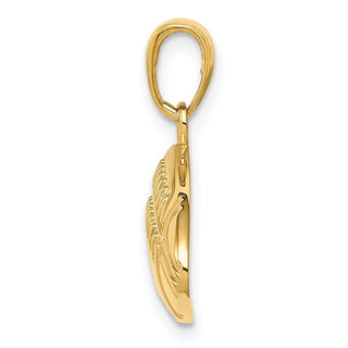 14k Yellow Gold Diamond-Cut Medium Football Pendant