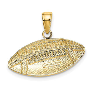 14k Yellow Gold Diamond-Cut Medium Football Pendant