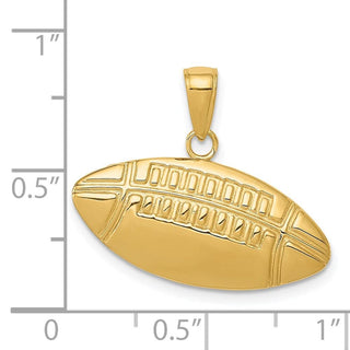14k Yellow Gold Diamond-Cut Medium Football Pendant