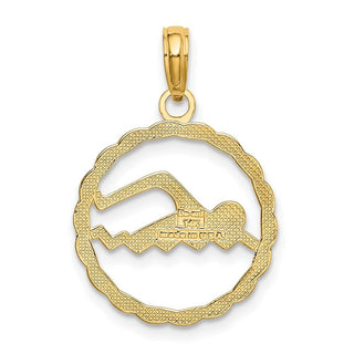 14k Yellow Gold Swimming Pendant