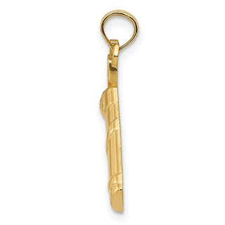 14k Yellow Gold Diamond-Cut Golf Bag Pendant