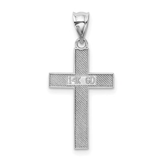 14k White Gold Cross Pendant K4973