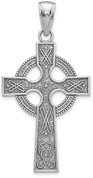 14k White Gold Celtic Cross Pendant K5048W