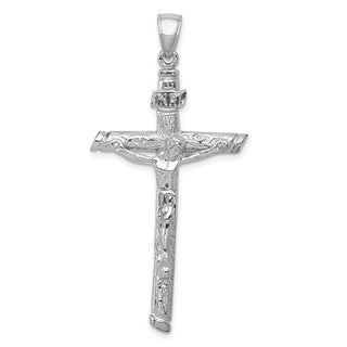 14k White Gold INRI Crucifix Pendant K5061W
