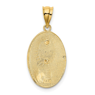 14k Yellow and Rose Gold w/Rhodium Guadalupe and 15 Pendant