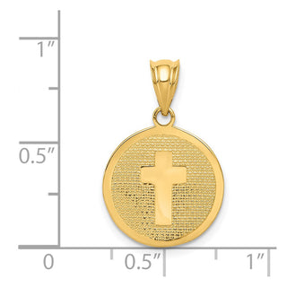 14k Yellow Gold Reversible Cross and 1st Holy Communion Charm