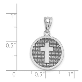 14k White Gold Reversible Cross and 1st Holy Communion Pendant