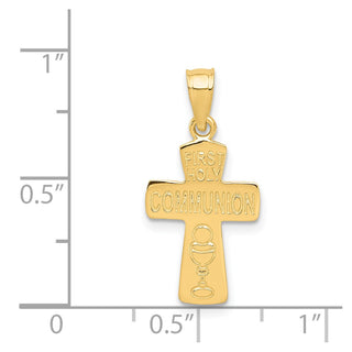14k Yellow Gold First Holy Communion Cross Pendant
