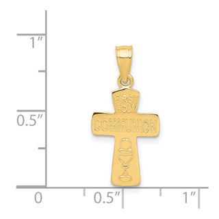 14k Yellow Gold First Holy Communion Cross Pendant