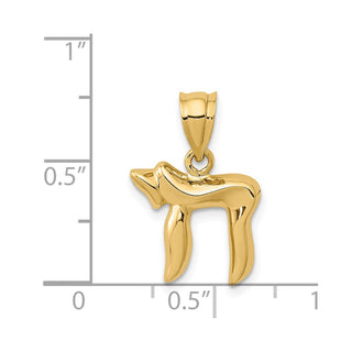 14k Yellow Gold Chai Charm