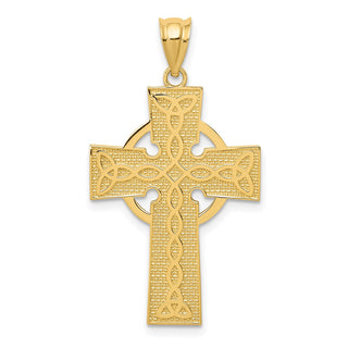 14k Yellow Gold Irish Cross Pendant