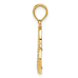 14k Yellow and Rose Gold with Rhodium Polished Hearts Pendant K5156