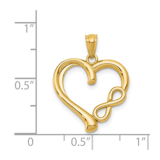 14k Yellow Gold Polished Infinity Heart Pendant