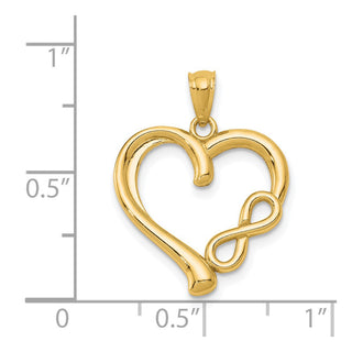 14k Yellow Gold Polished Infinity Heart Pendant