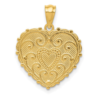 14k Yellow, White and Rose Gold Polished #1 Mom Shadowbox Pendant