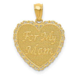 14k Yellow Gold Polished For My Mom/Thanks For Everything Pendant