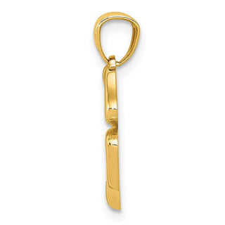 14k Yellow Gold Polished 4 Leaf Clover Pendant