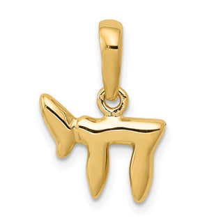 14k Yellow Gold Chai Pendant K527