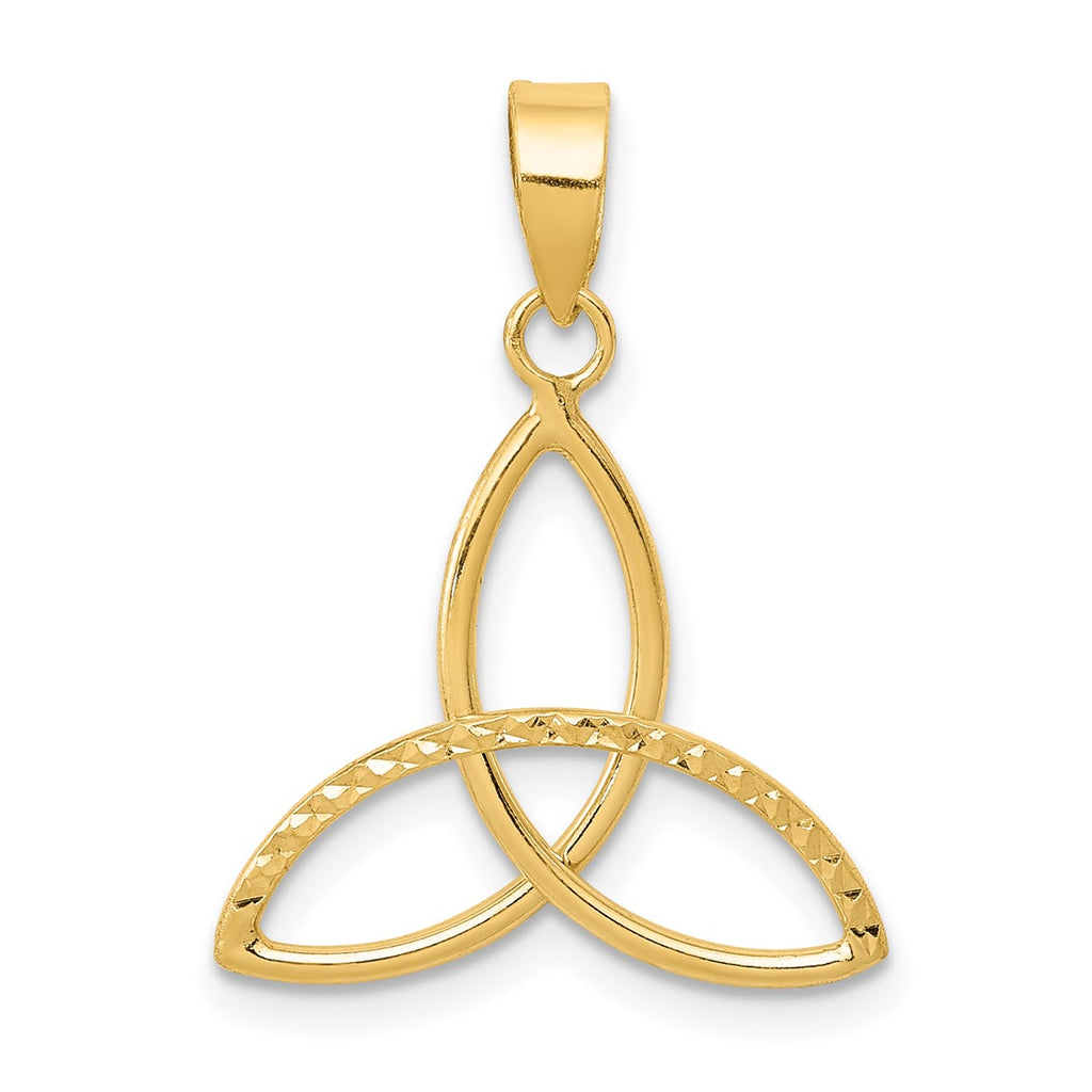14k Yellow Gold 3 Point Diamond-Cut Open Star Pendant β Wellness ...