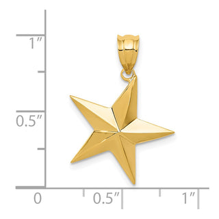 14k Yellow Gold Polished Star Pendant