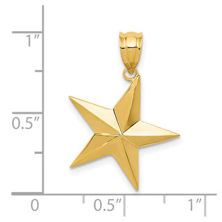 14k Yellow Gold Polished Star Pendant