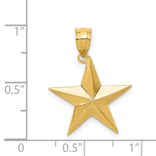 14k Yellow Gold Polished Star Pendant