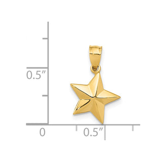 14k Yellow Gold Polished Small Star Pendant