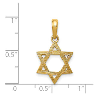 14k Yellow Gold Star Of David Pendant K531