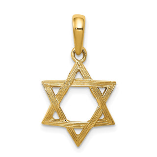 14k Yellow Gold Star Of David Pendant K531