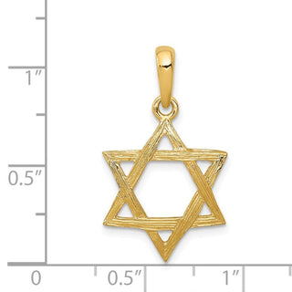 14k Yellow Gold Star Of David Pendant K532