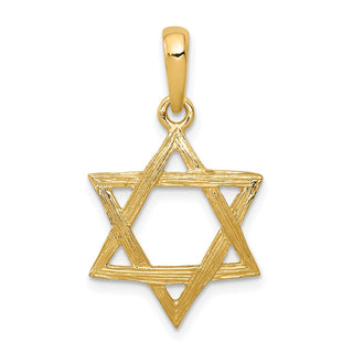 14k Yellow Gold Star Of David Pendant K532
