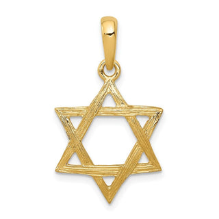 14k Yellow Gold Star Of David Pendant K532