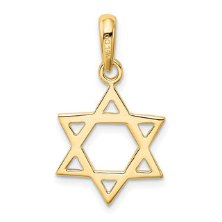 14k Yellow Gold Star Of David Pendant K533