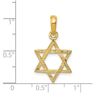 14k Yellow Gold Star Of David Pendant K533
