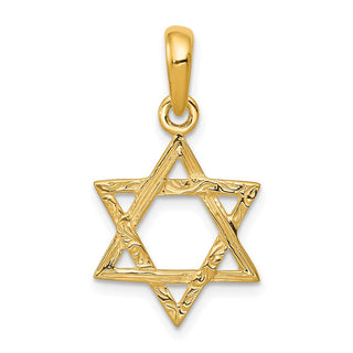 14k Yellow Gold Star Of David Pendant K533