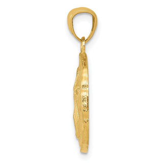 14k Yellow Gold Polished Large Sand Dollar Pendant
