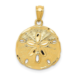 14k Yellow Gold Polished Large Sand Dollar Pendant