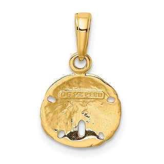 14k Yellow Gold Polished Sand Dollar Pendant K5379