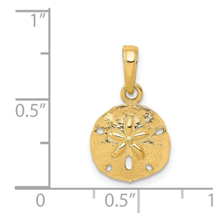 14k Yellow Gold Polished Sand Dollar Pendant K5379