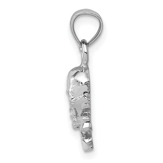 14k White Gold Skull and Cross Bones Pendant